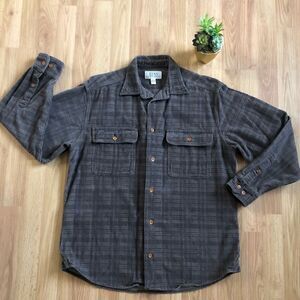 Ryan Michael Shirt Plaid Men's Button-Up Brown Textured  Mens SZ MED Silk/Cotton